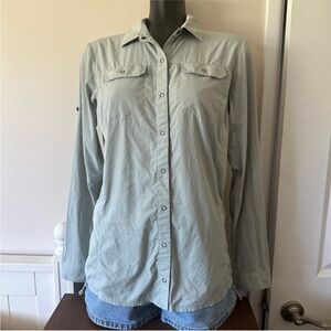 Kuhl Light Sage Green Button Down Sun Shirt